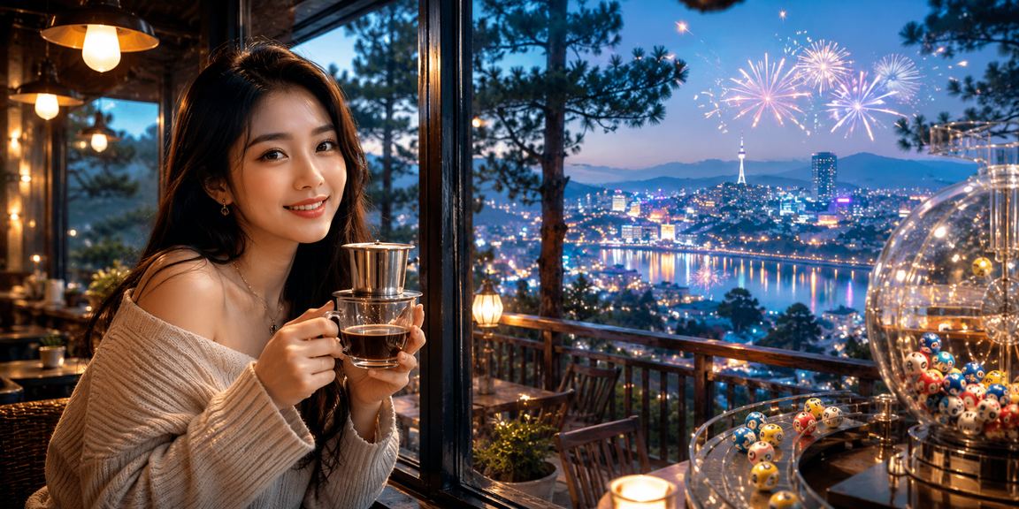 Người Việt Nam thư giãn uống cà phê tại Đà Lạt, giữ cân bằng giải trí và cuộc sống